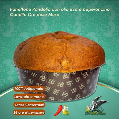 Pandolio handwerklich hergestellter Panettone mit nativem Olivenöl extra und kandierter Chilischote