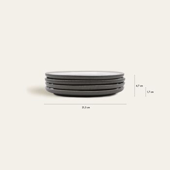 Petite assiette Ddoria - gris granit (ø 21,5 x 1,7 cm) - Grès EDDA - faïence - vaisselle - Fabriqué au Portugal - Élevé dans les Alpes 8
