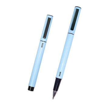 Dohe - Pack de stylos ELIPSE 4 unités. - Encre gel bleue - Pointe fine de 0,5 mm - Capot et clip de retenue - Fabriqué en aluminium durable 2