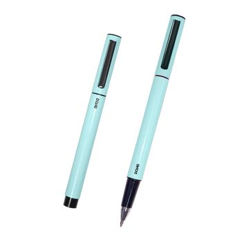 Dohe - Pack de stylos ELIPSE 4 unités. - Encre gel bleue - Pointe fine de 0,5 mm - Capot et clip de retenue - Fabriqué en aluminium durable 4