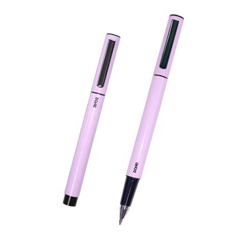 Dohe - Pack de stylos ELIPSE 4 unités. - Encre gel bleue - Pointe fine de 0,5 mm - Capot et clip de retenue - Fabriqué en aluminium durable 6