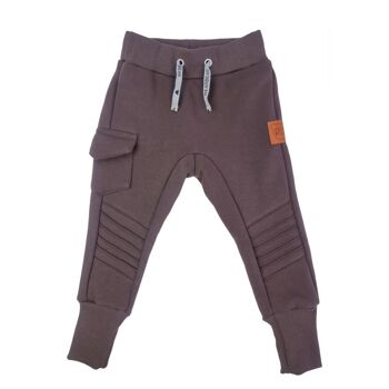 Enfant Pantalon avec surpiqûres marron 1