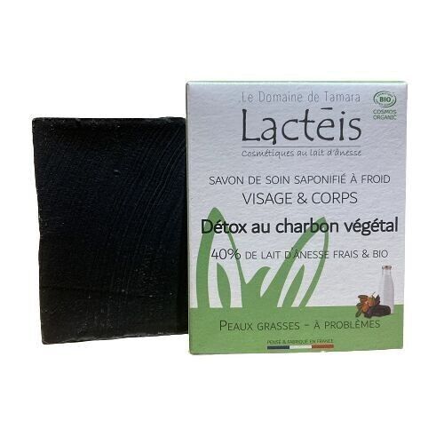 COSMOS ORGANIC soap with 40% fresh and ORGANIC donkey milk - Cold saponified - Detox