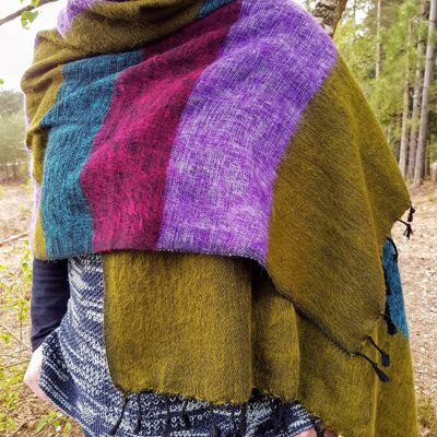 Stripie Nepali Shawls - Hummingbird
