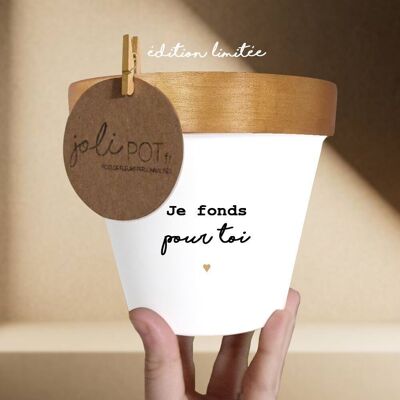 Vaso da fiori dorato, fioriera dorata "Sono innamorato di te ♥"