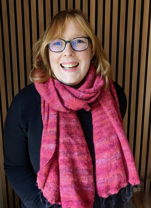 Ombre Stripe Nepali Shawls - Pink and Orange