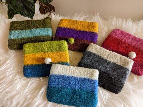 Felted Ombre Stripe Purse (Pack 6 Assorted Colours)