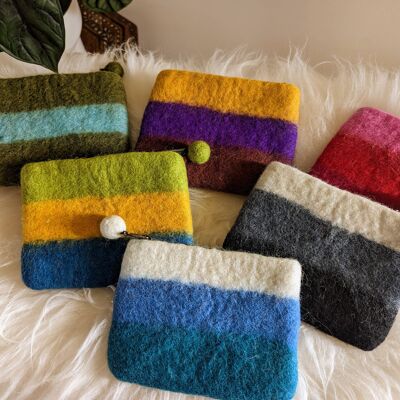 Felted Ombre Stripe Purse (Pack 6 Assorted Colours)