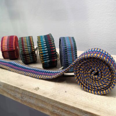 Upcycled Multi Color Cotton Belts (Pack 6 Assorted Colors)