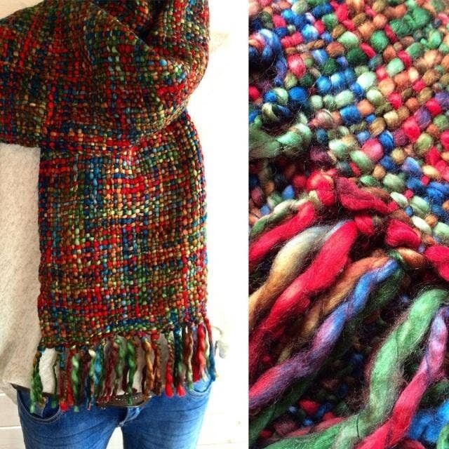 Sciarpa invernale in tweed grosso - Mix natalizio