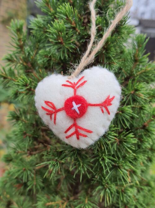 Handmade Felt Valentine Love Heart with Button