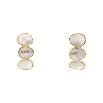 Boucles d'oreilles tube pierre de lune 1