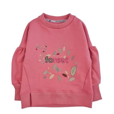 Sudadera Niña Bordada fresa