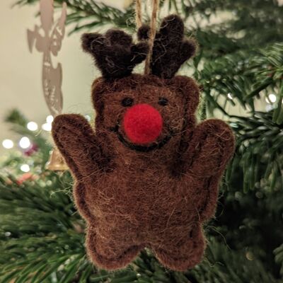 Handmade Felt Happy Rudolph