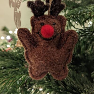 Handmade Felt Happy Rudolph