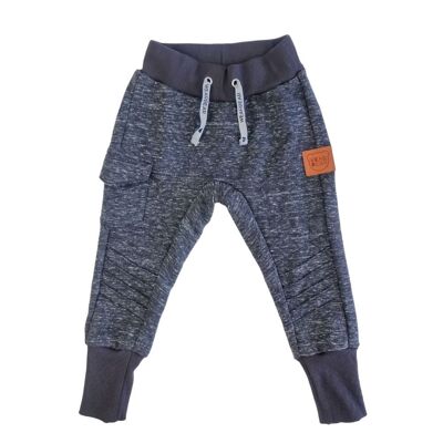 Pantalon enfant avec surpiqûres désordre noir