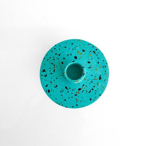 Kerzenhalter concrete round mint speckle