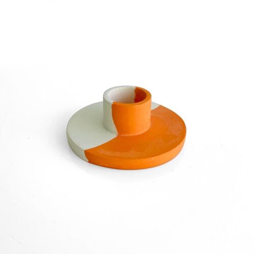 Kerzenhalter concrete round sm orange