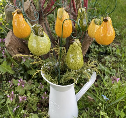 Hanging Ceramic Pear, Plant stake