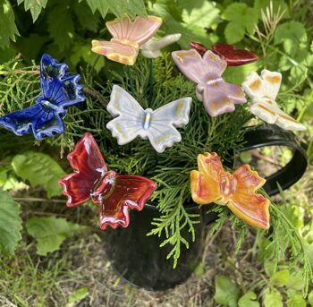 Papillon en céramique, piquet de plante 1