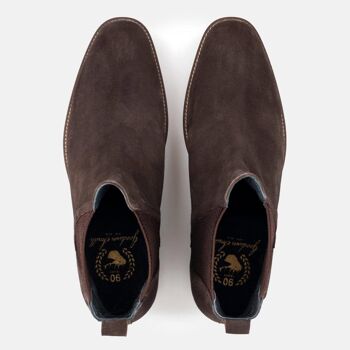 BOTTES CHELSEA EN DAIM MARRON FINCHLEY POUR HOMMES 7