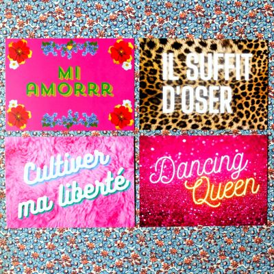 Conjunto de 4 tarjetas “Actitud positiva”