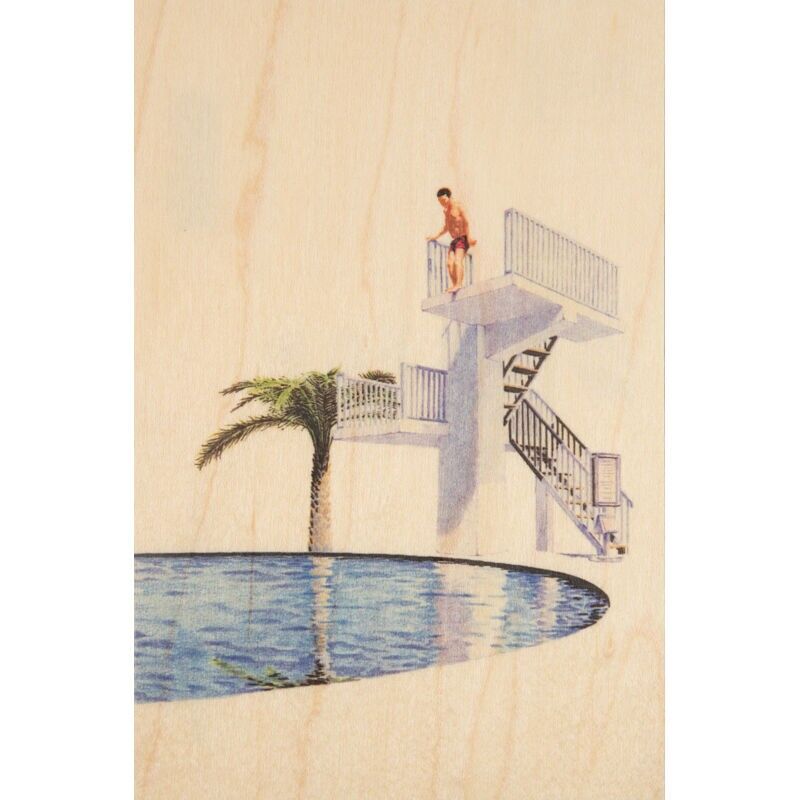 Cartolina di legno - tempo libero l'esitazione - carta