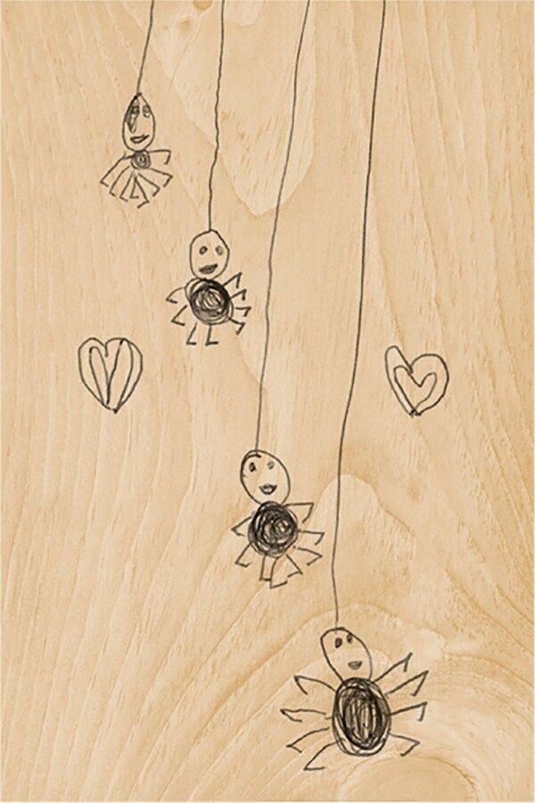 Cartolina di legno-gigi ragni