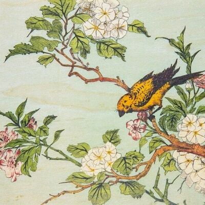 Postkarte aus Holz - bnf Blumenornamente