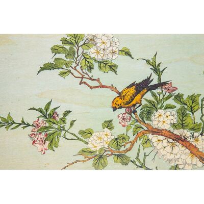 Carte postale en bois- bnf ornements en fleurs