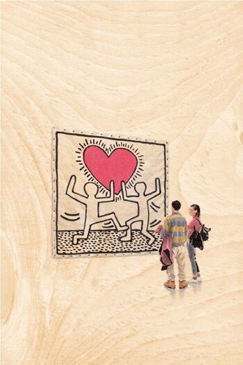 Carte postale en bois- leisure Keith Haring