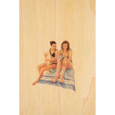 Cartolina di legno - cruciverba per il tempo libero F