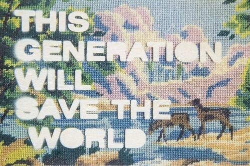 Carte postale en bois- slogans generation - carte