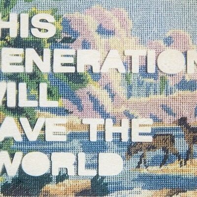 Slogans der Holzpostkarte - Generation - Karte