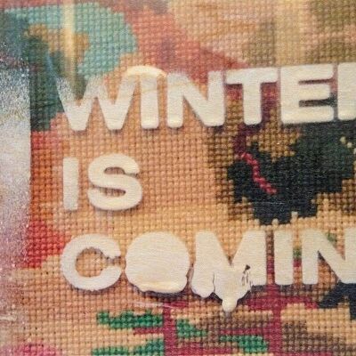 Cartolina di legno - slogan inverno