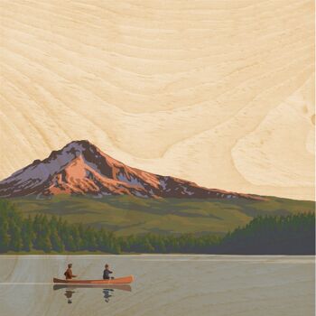 Poster en bois- vintage canoe 1