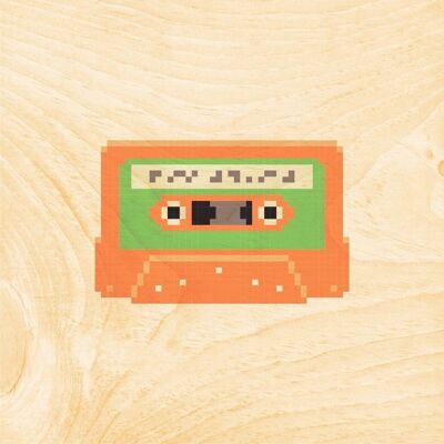 Wooden poster- hello 80's tape