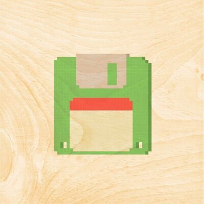 Póster de madera - hola disquete de los 80