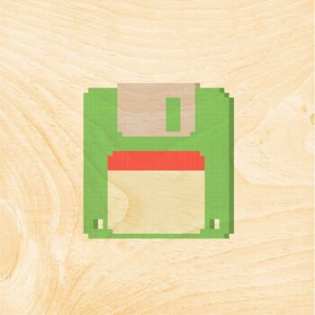 Poster en bois- hello 80's floppy 1