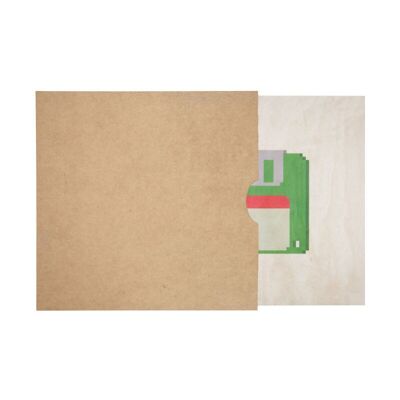 Poster en bois- hello 80's floppy