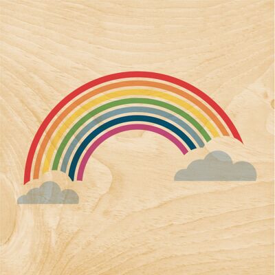 Poster en bois- miami rainbow