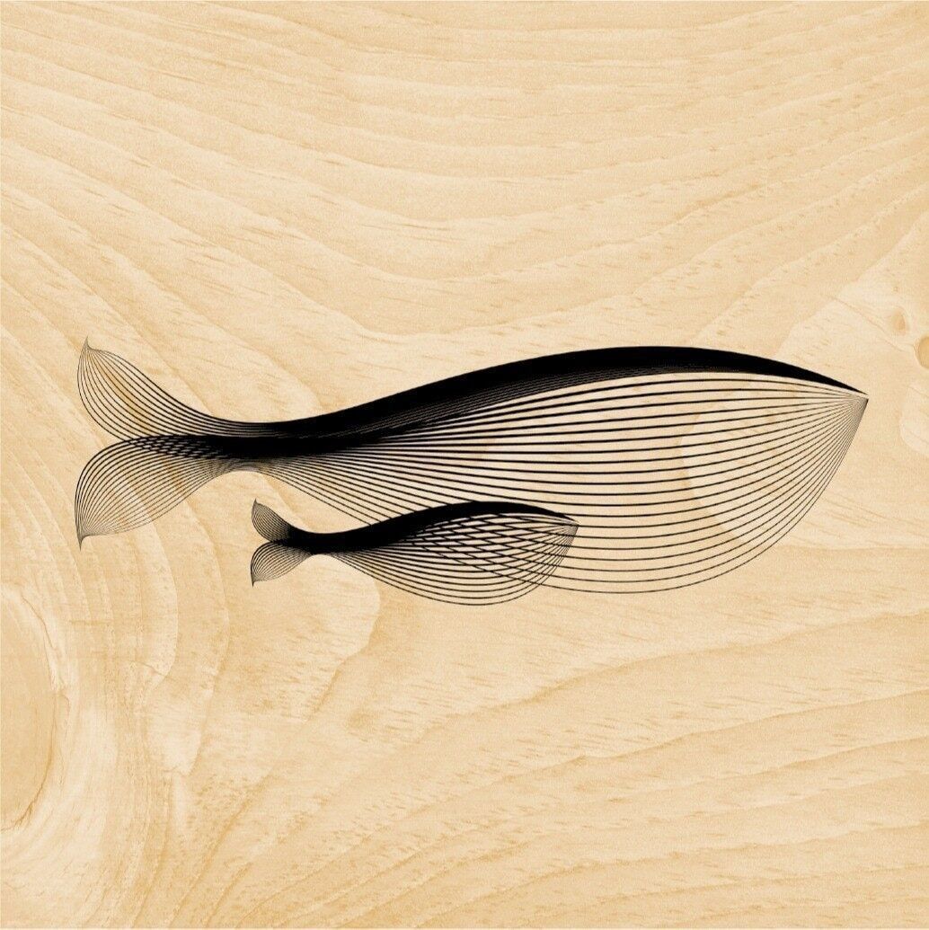 Póster de madera 45 RPM - Animales Ballena