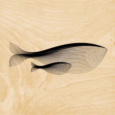 Wooden poster - animals whale