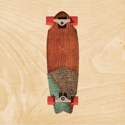 Wooden poster - travel skate