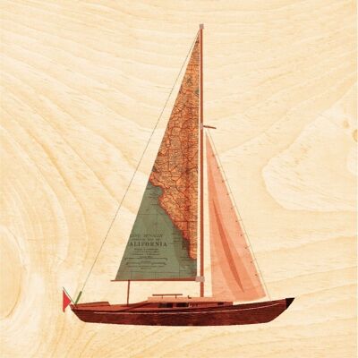 Wooden poster - travel boat