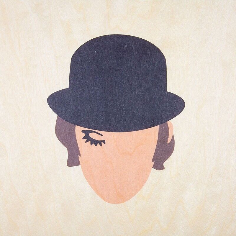 Wooden poster 45T- movie icons clockwork