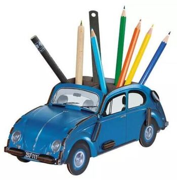 Boîte à crayons VW Coccinelle - bleue en bois