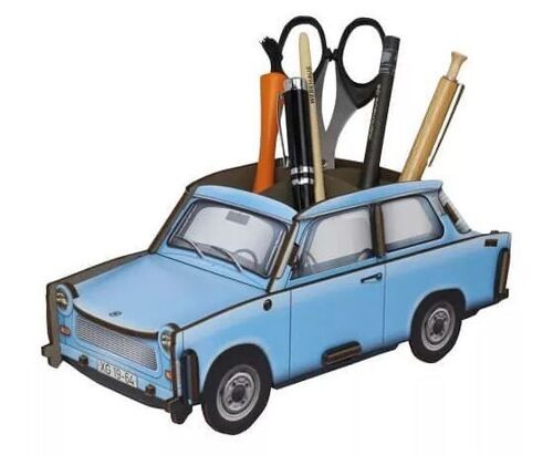 Stiftebox Trabant - Kristallblau aus Holz