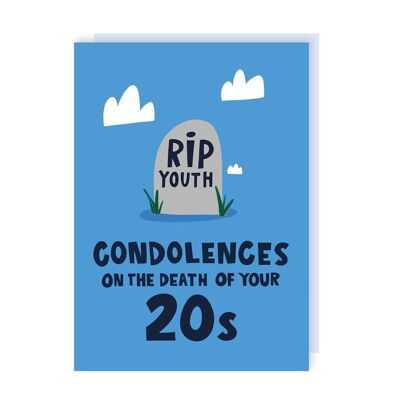 RIP Youth Funny 30th Birthday Card blu, confezione da 6