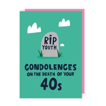 RIP Youth Lot de 6 cartes amusantes pour 50e anniversaire